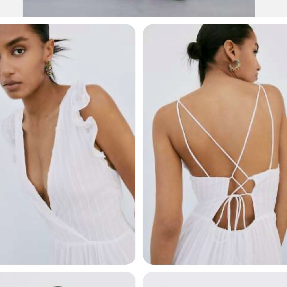 Zara White Prairie Ruffle Dress - Picture 3 of 6